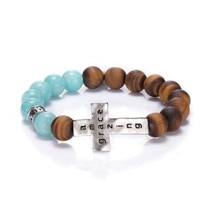 Alexa’s Angels FAITH & CHRIST-INSPIRED
Amazing Grace Cross Gemstones Bracelet